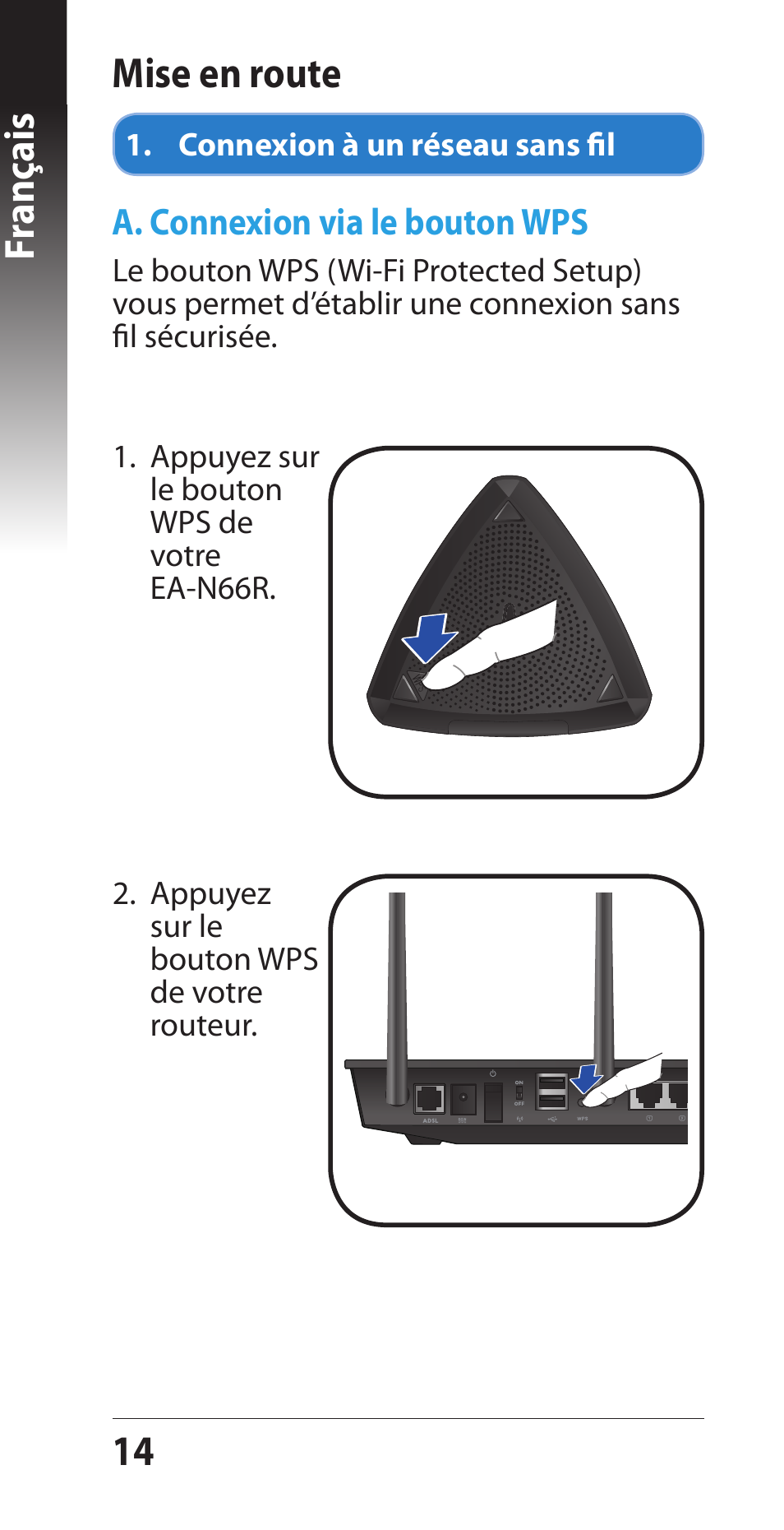 1 fr anç ais mise en route | Asus EA-N66R User Manual | Page 14 / 43