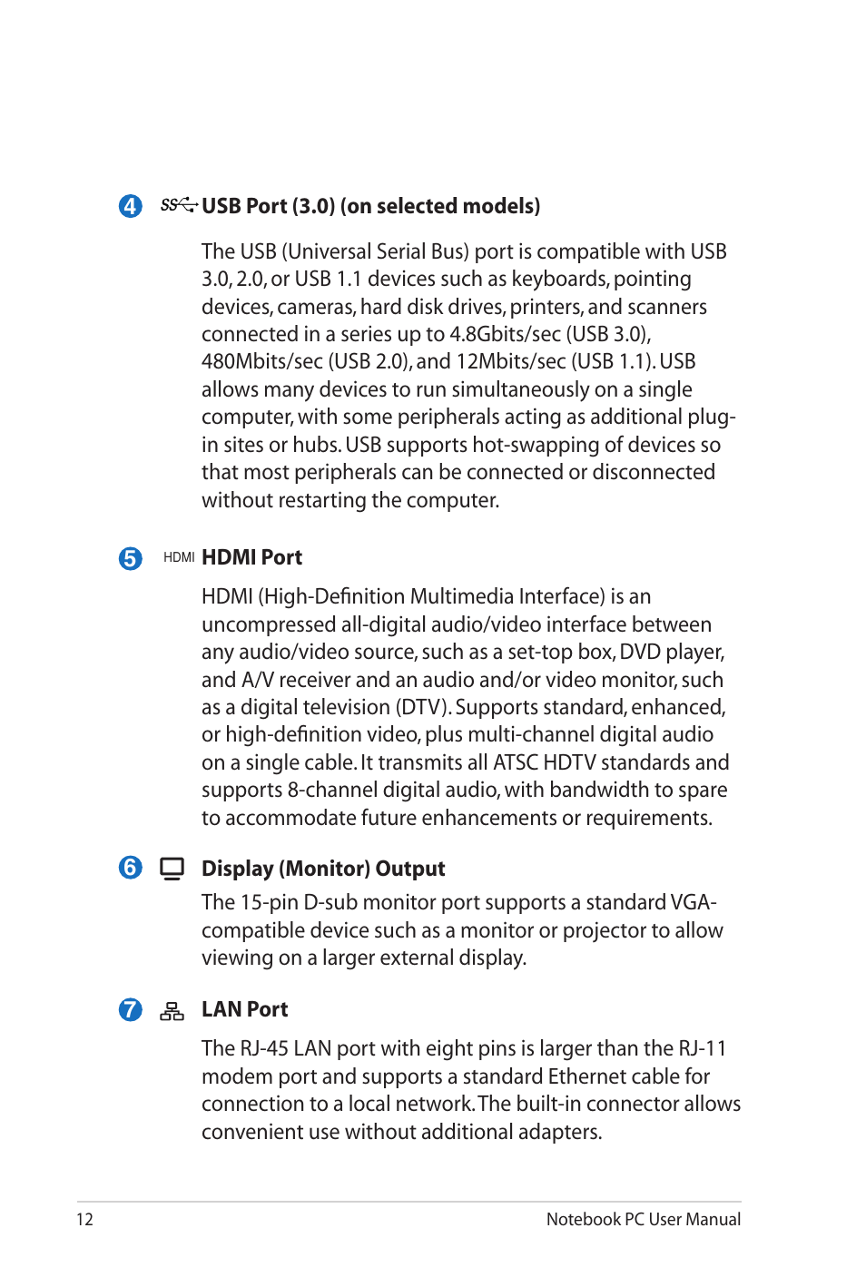 Asus G53JW User Manual | Page 12 / 30