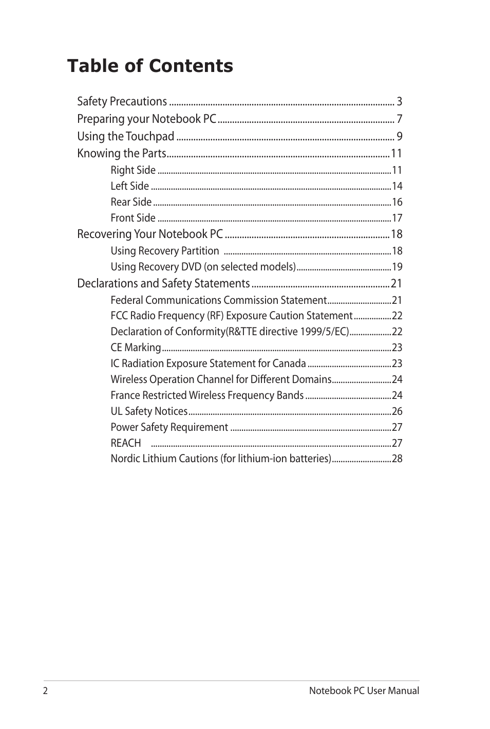 Asus G53JW User Manual | Page 2 / 30