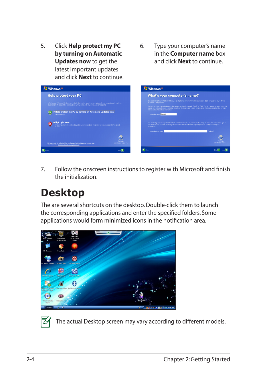 Desktop, Desktop -4 | Asus Eee PC MK90H User Manual | Page 24 / 68