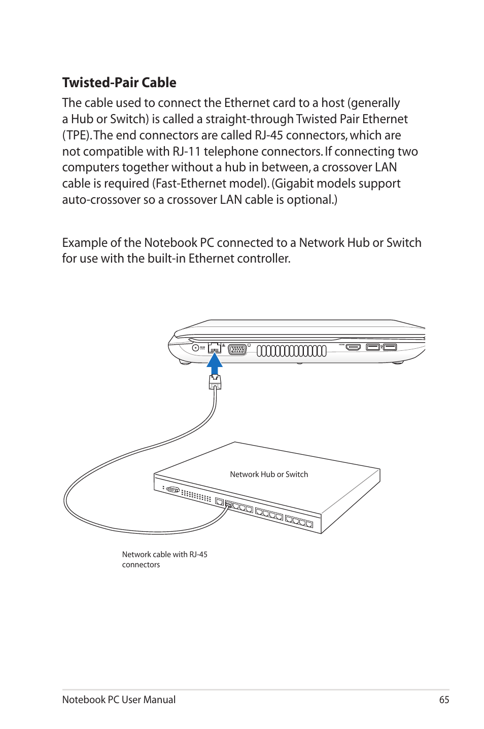 Twisted-pair cable | Asus X7CBE User Manual | Page 65 / 116