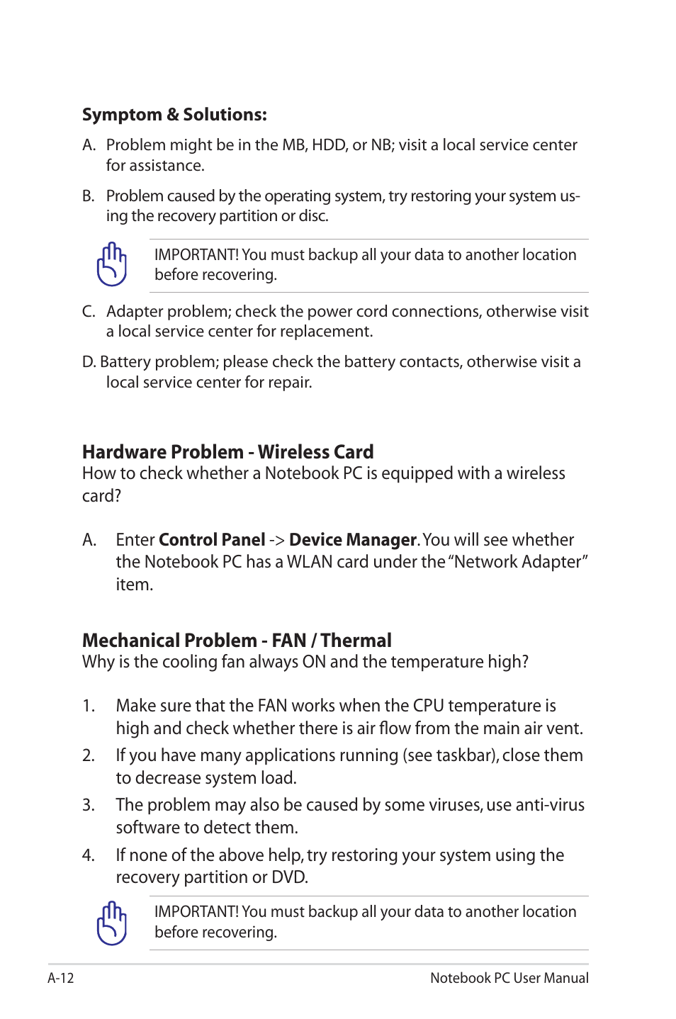 Asus X7CBE User Manual | Page 84 / 116