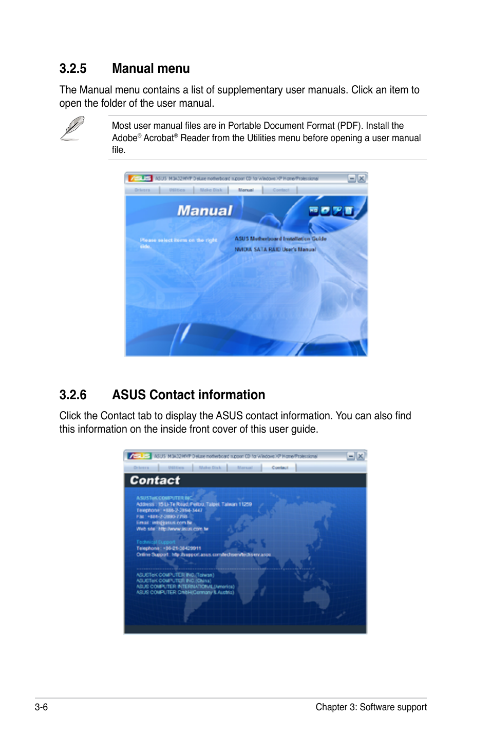 Asus.contact.information, Manual.menu | Asus G-SURF365 User Manual | Page 102 / 104