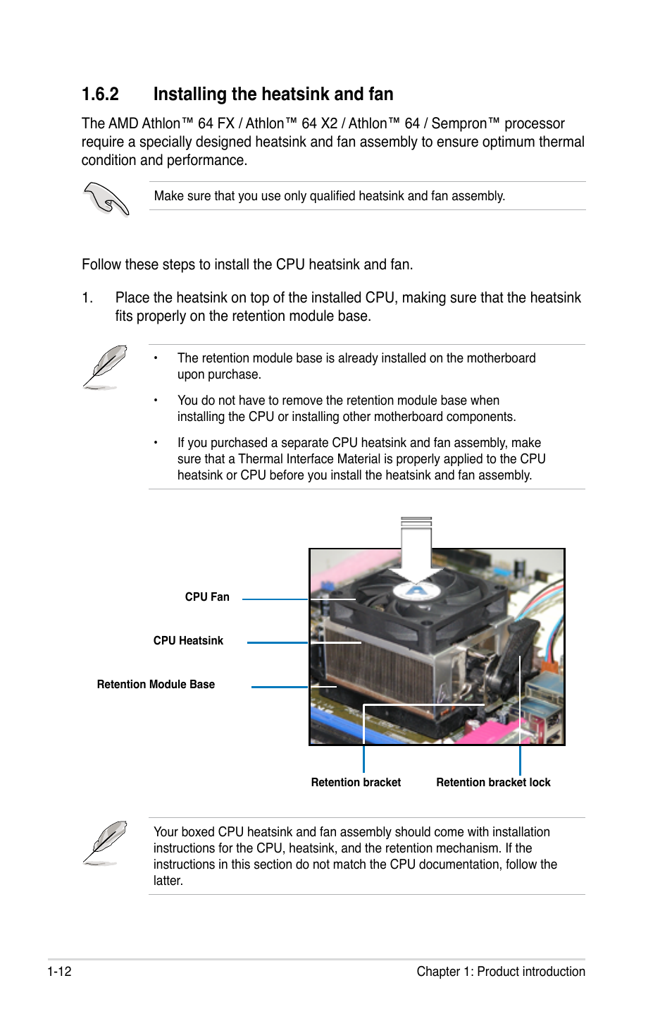 Installing.the.heatsink.and.fan | Asus G-SURF365 User Manual | Page 24 / 104