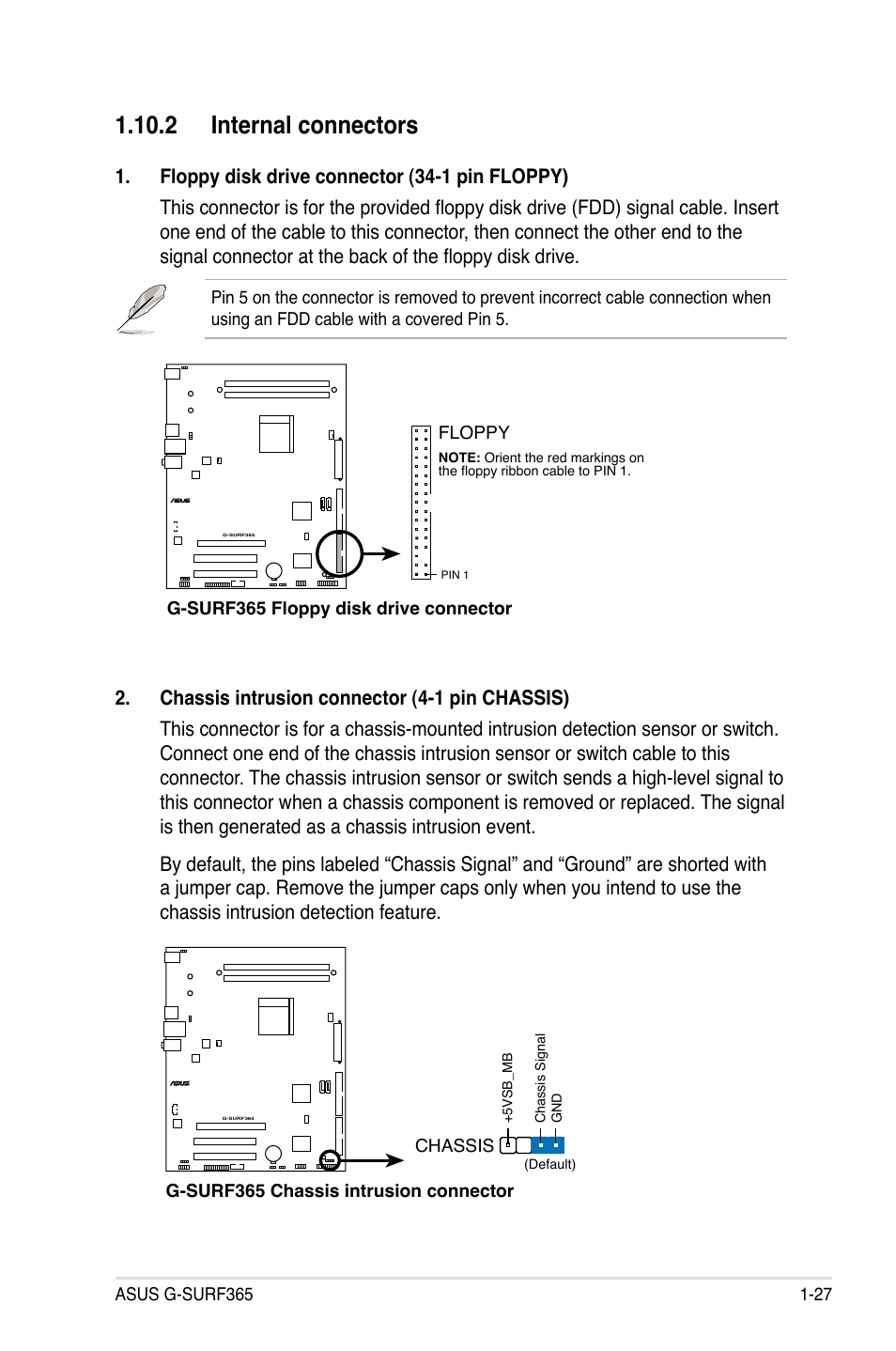 Internal.connectors | Asus G-SURF365 User Manual | Page 39 / 104