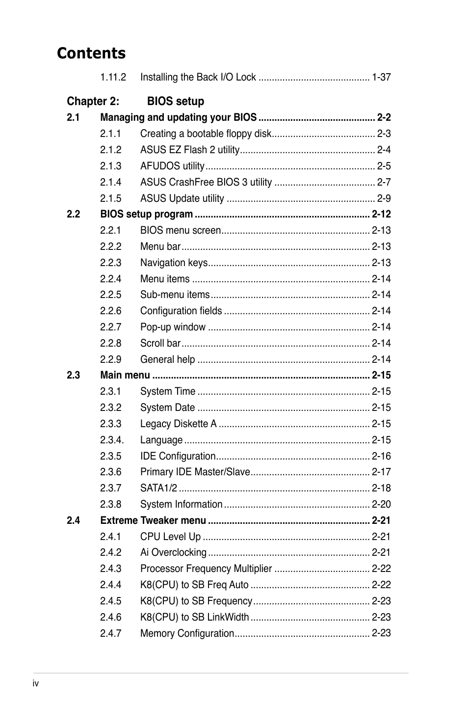 Asus G-SURF365 User Manual | Page 4 / 104