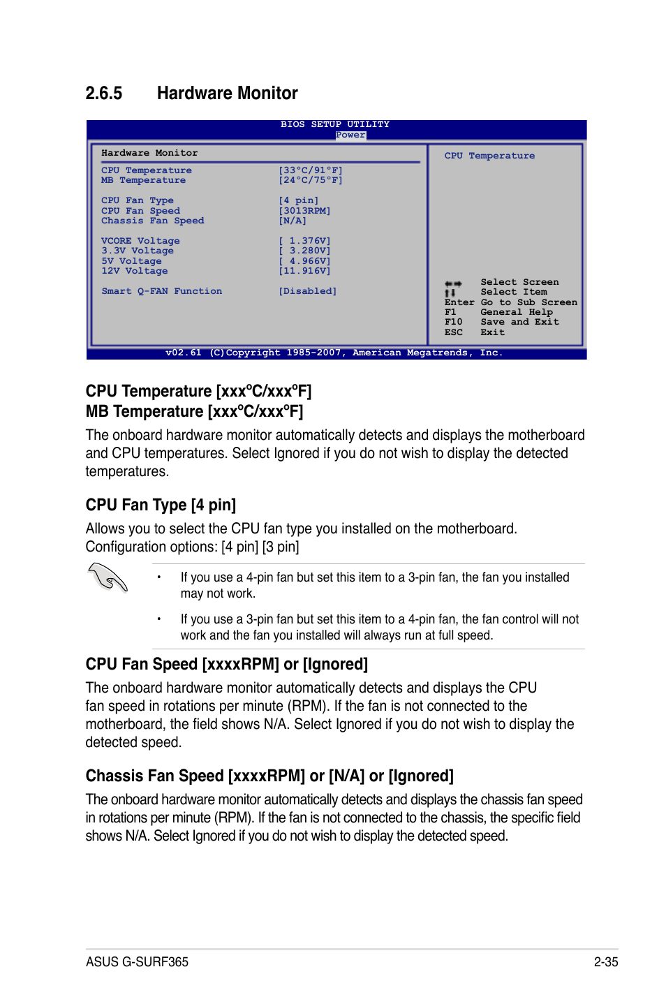 Hardware.monitor, Cpu.fan.type.[4.pin | Asus G-SURF365 User Manual | Page 87 / 104