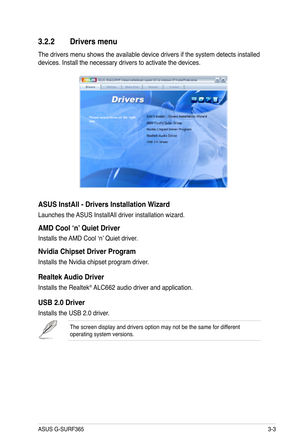 Drivers.menu | Asus G-SURF365 User Manual | Page 99 / 104