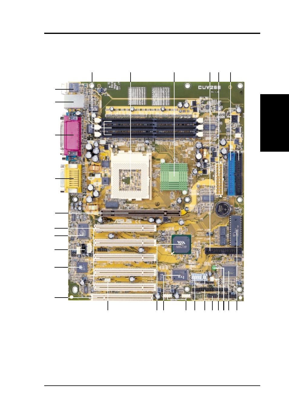 Features, 1 component locations | Asus CUV266 User Manual | Page 13 / 104