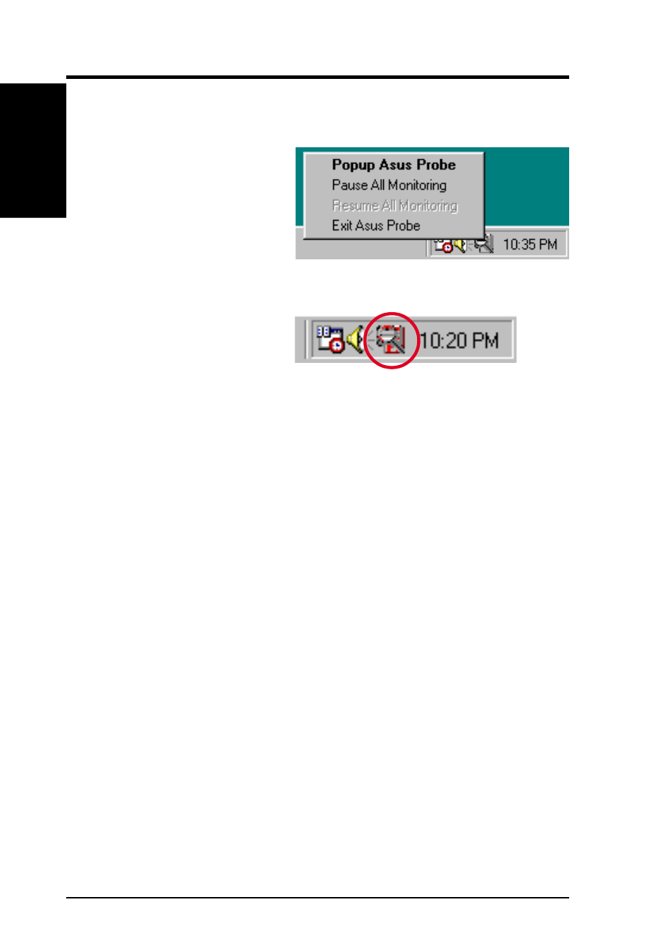 Software reference, 3 asus pc probe task bar icon | Asus CUV266 User Manual | Page 92 / 104