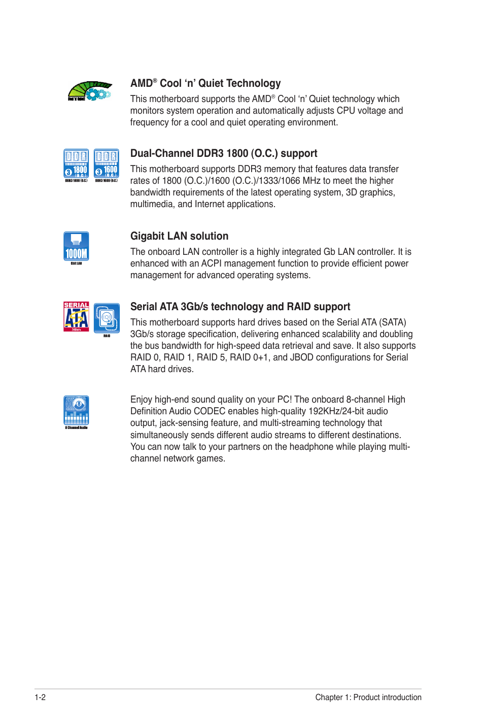 Asus M4N68T PRO User Manual | Page 12 / 64