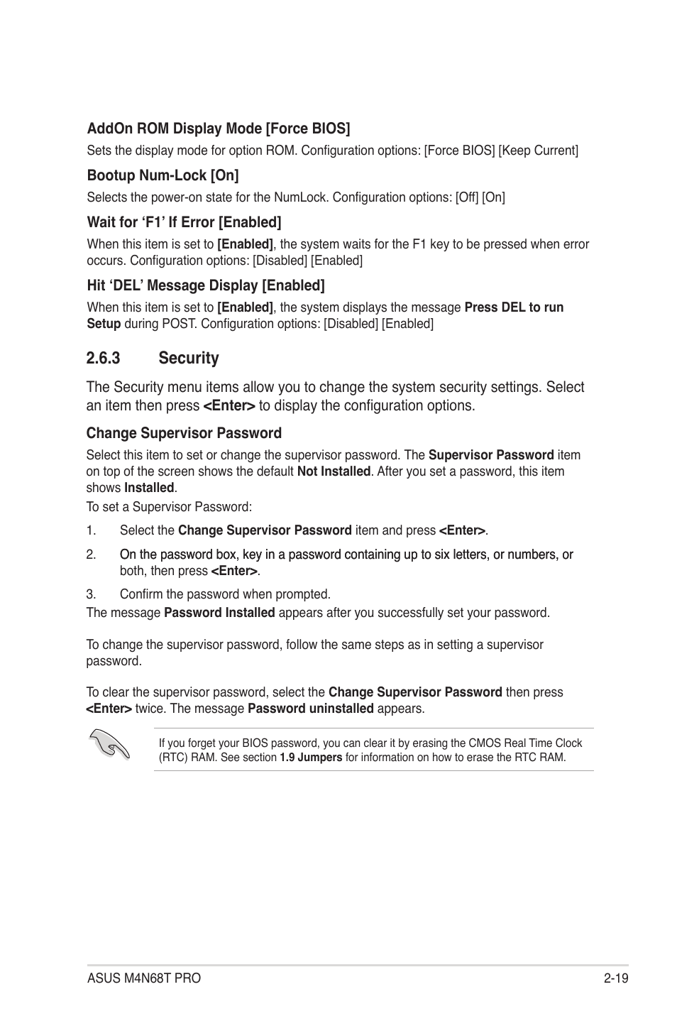 3 security, Security -19 | Asus M4N68T PRO User Manual | Page 57 / 64