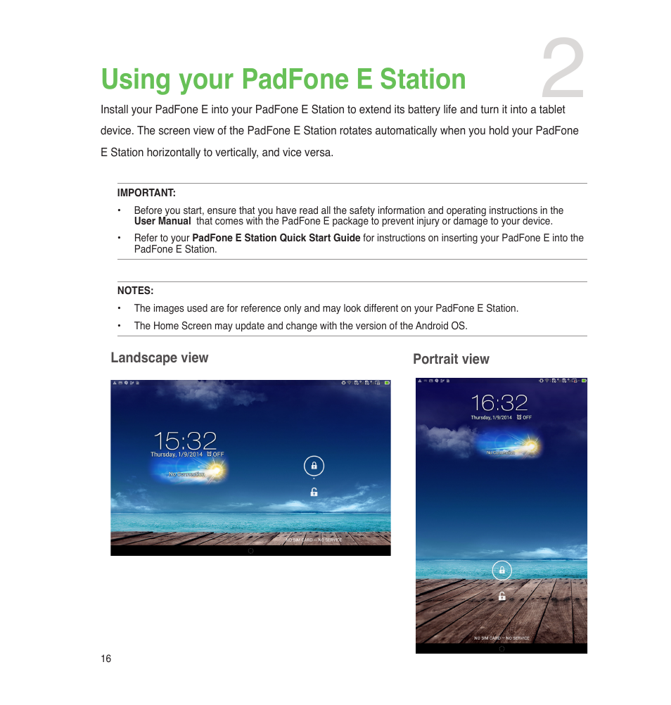 Using your padfone e station | Asus PadFone E User Manual | Page 16 / 58