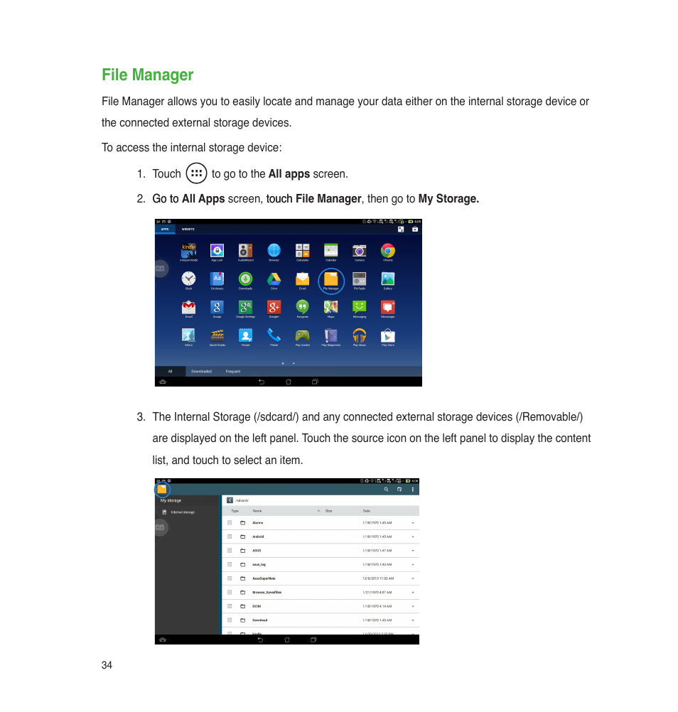 File manager | Asus PadFone E User Manual | Page 34 / 58