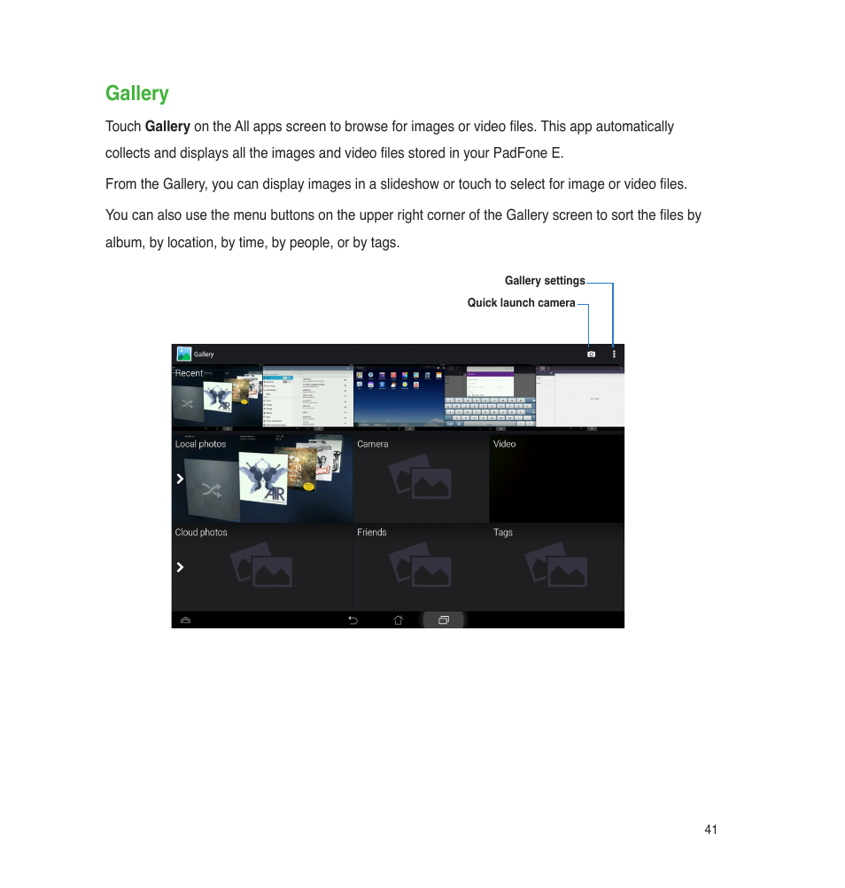 Gallery | Asus PadFone E User Manual | Page 41 / 58