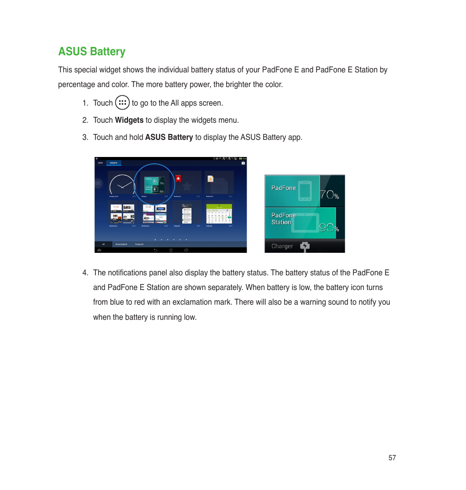 Asus battery | Asus PadFone E User Manual | Page 57 / 58