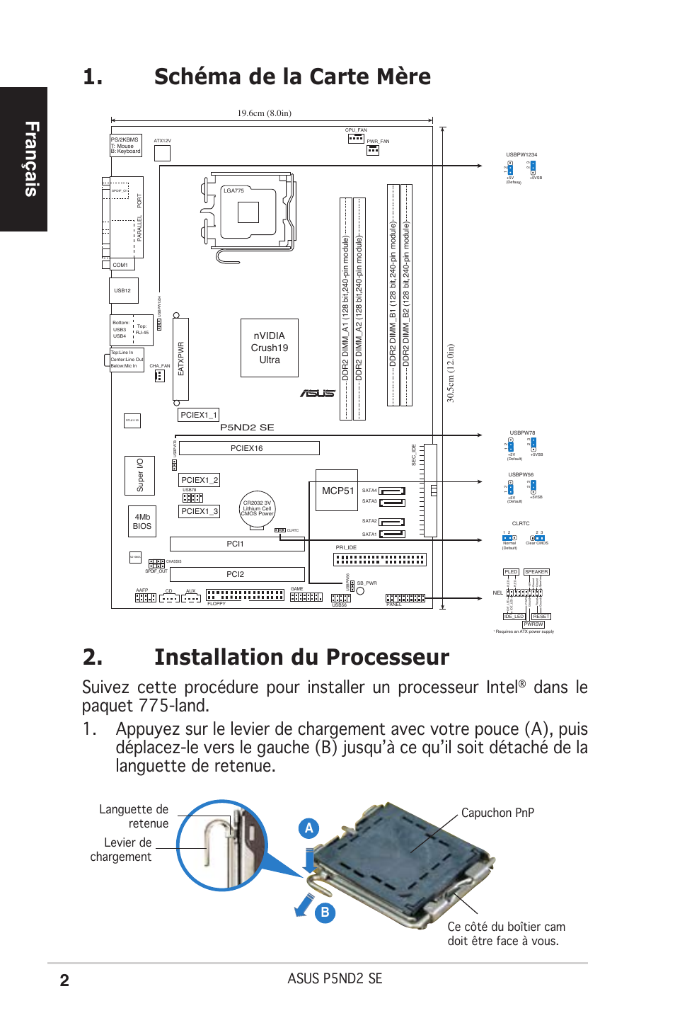 Français, Asus p5nd2 se, Ab b | Nvidia crush19 ultra mcp51 | Asus P5ND2 SE User Manual | Page 2 / 38