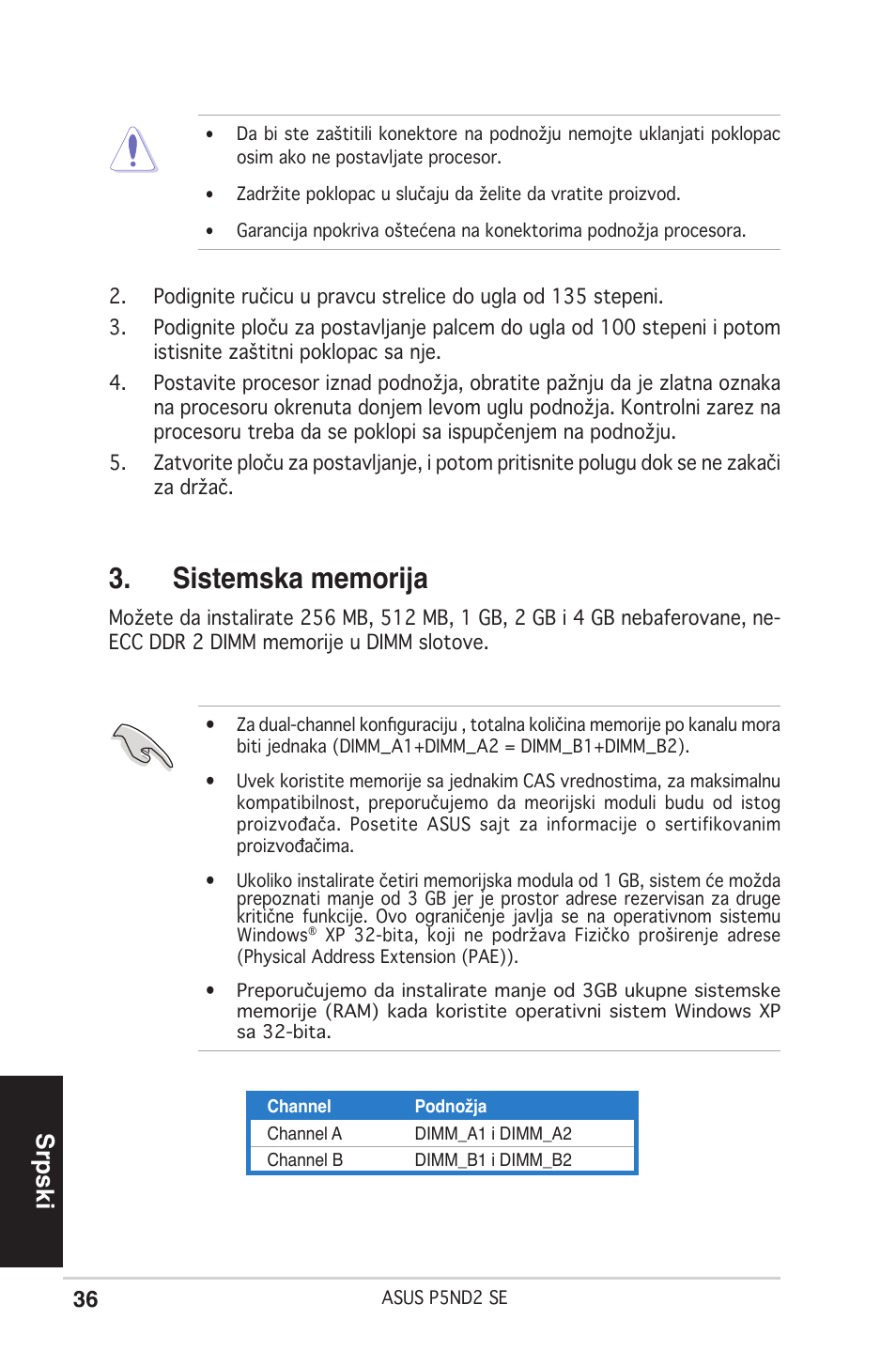 Srpski | Asus P5ND2 SE User Manual | Page 36 / 38