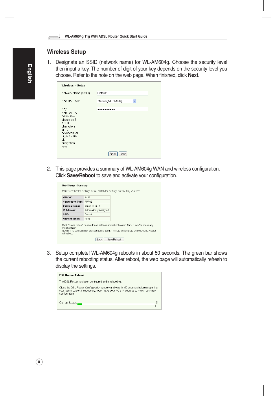 Wireless setup | Asus WL-AM604g User Manual | Page 10 / 108