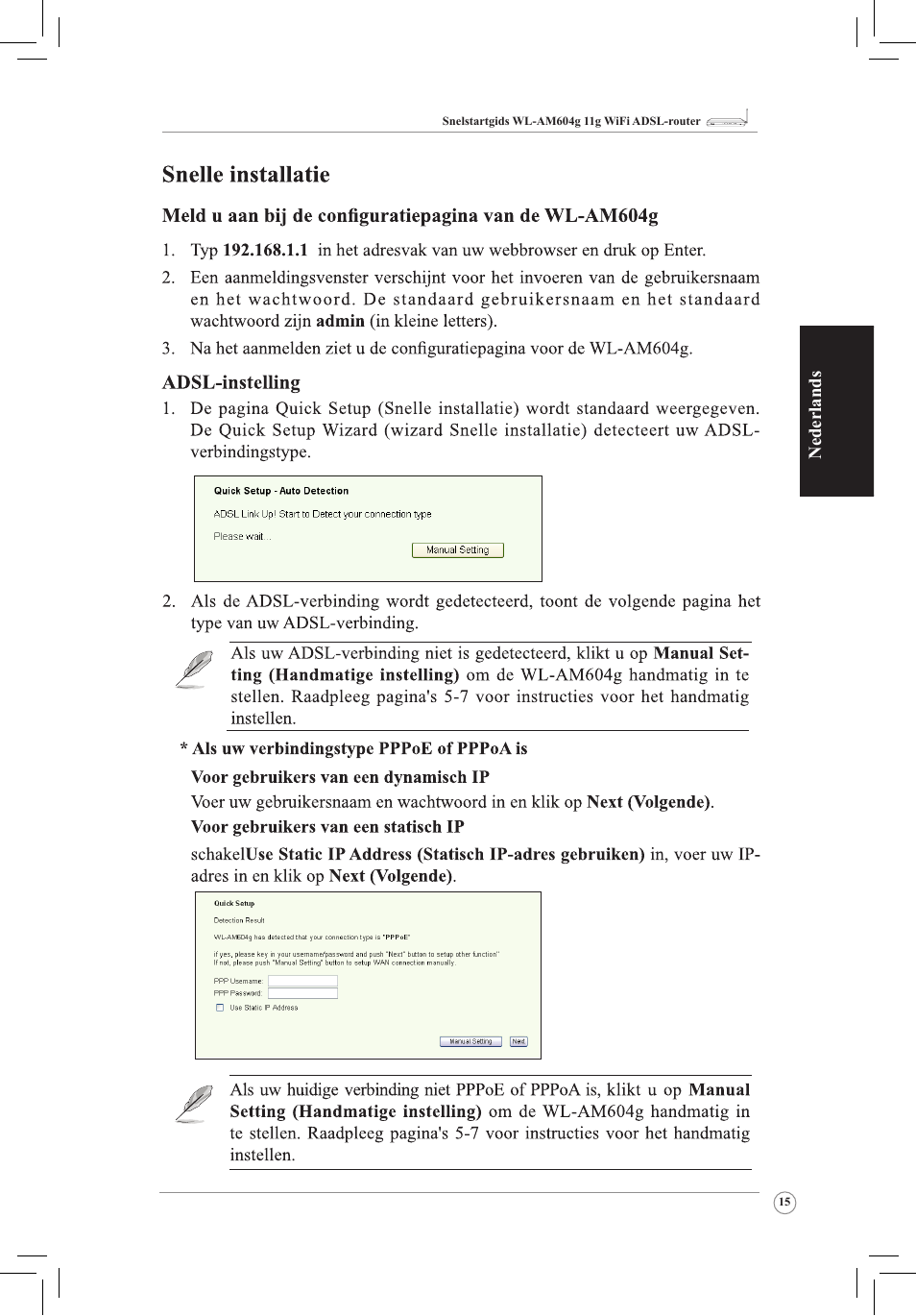 Nederlands | Asus WL-AM604g User Manual | Page 17 / 108