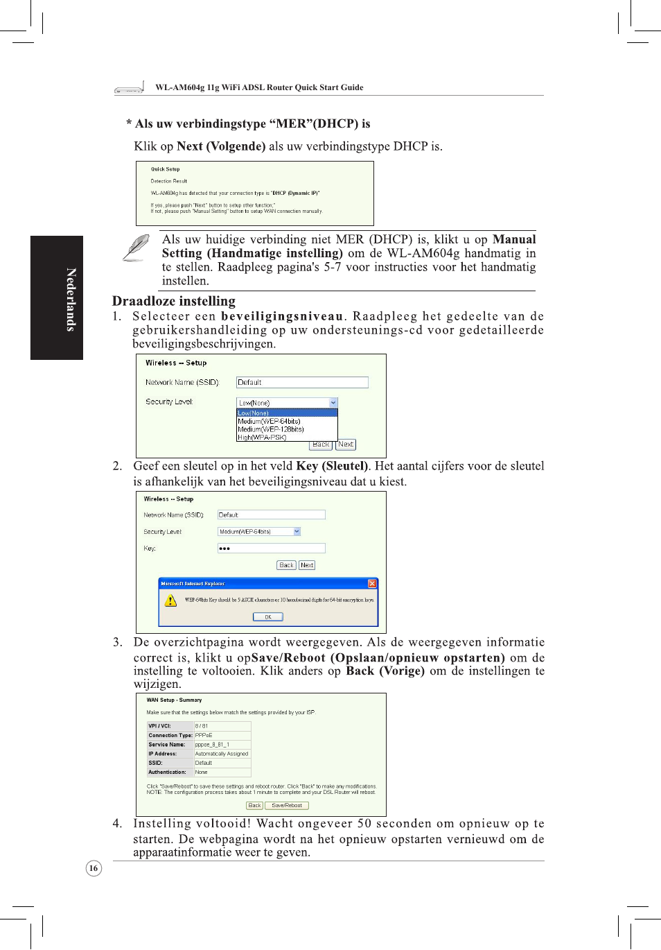 Nederlands | Asus WL-AM604g User Manual | Page 18 / 108