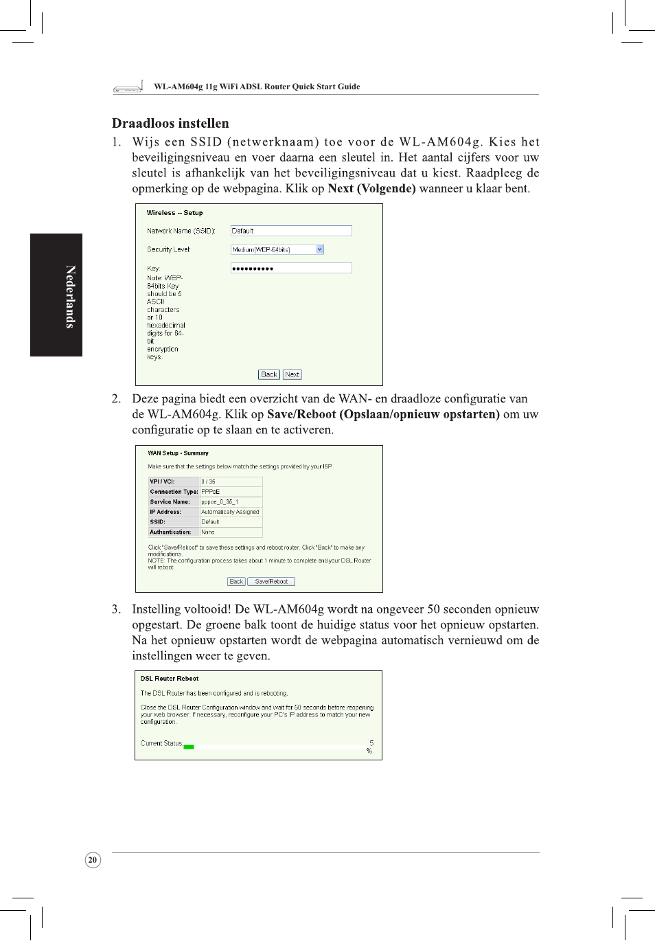 Nederlands | Asus WL-AM604g User Manual | Page 22 / 108