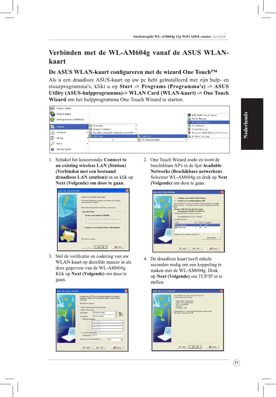 Nederlands | Asus WL-AM604g User Manual | Page 23 / 108