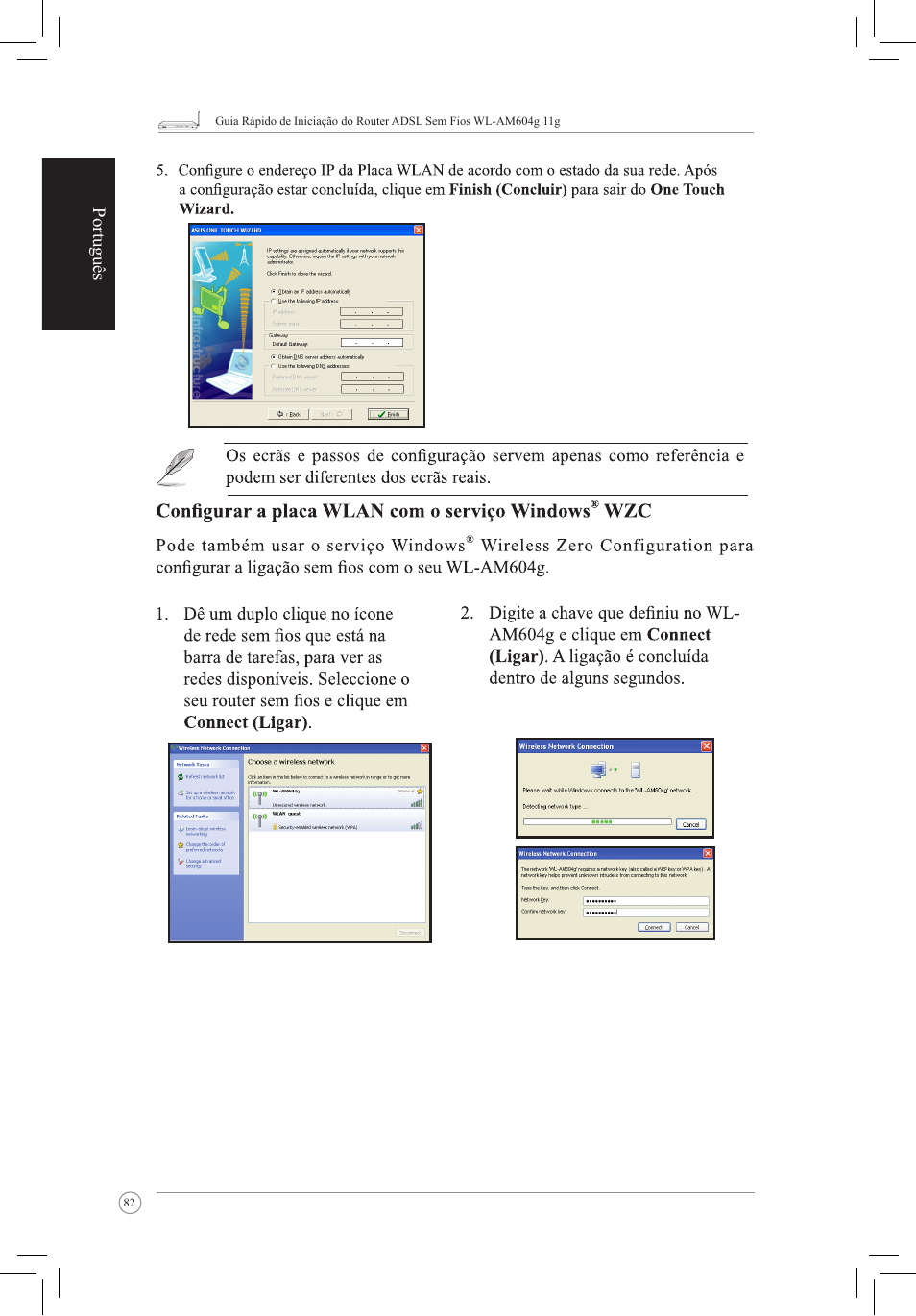 Português | Asus WL-AM604g User Manual | Page 84 / 108