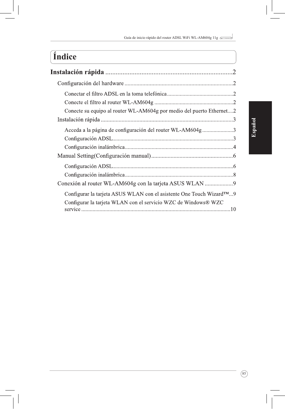 Índice | Asus WL-AM604g User Manual | Page 87 / 108