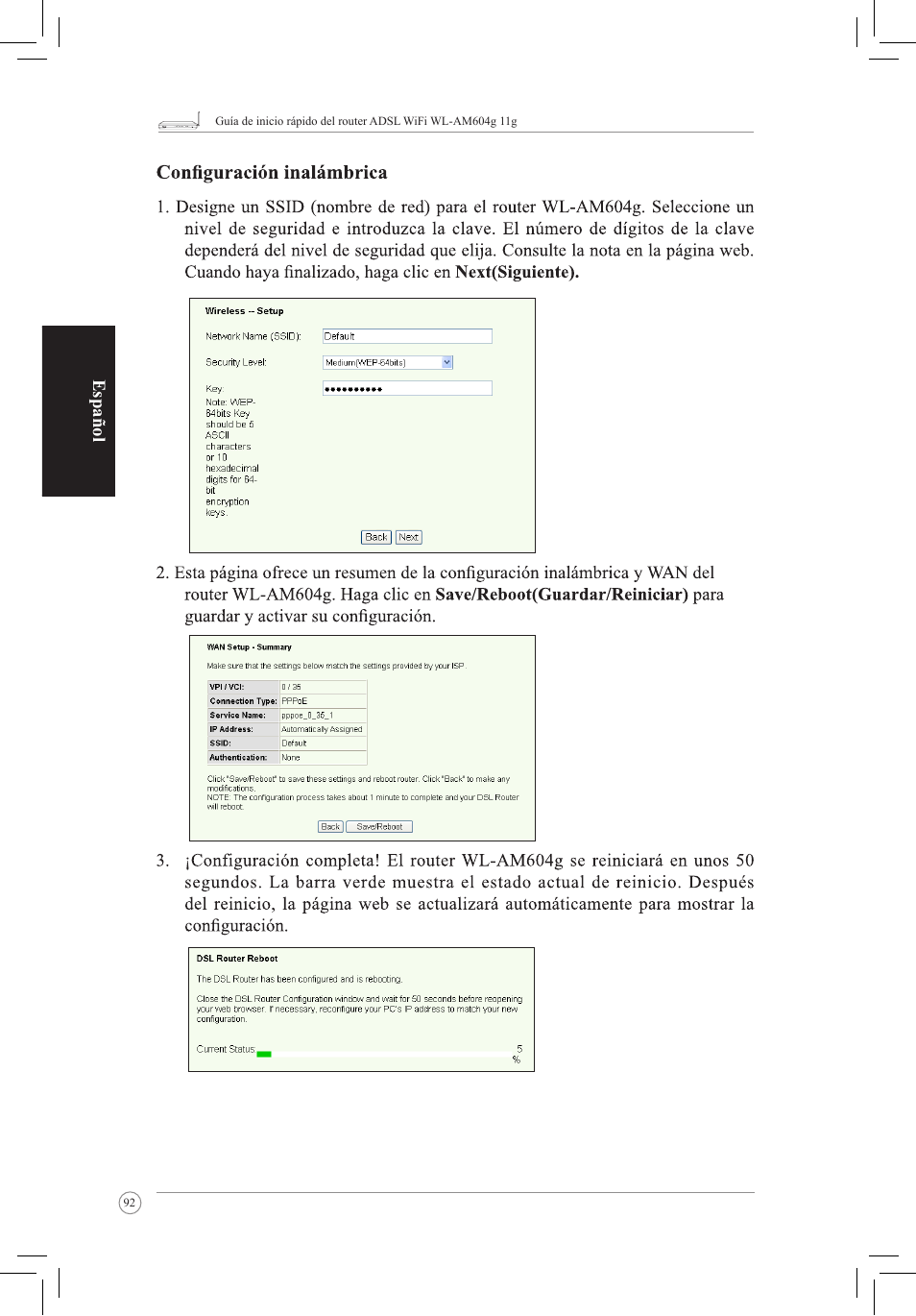 Español | Asus WL-AM604g User Manual | Page 94 / 108