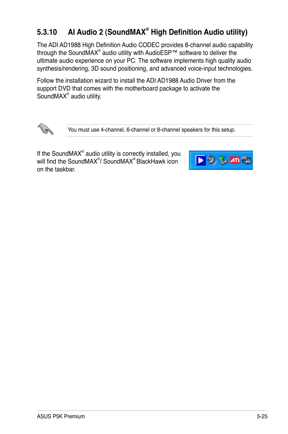 10 ai audio 2 (soundmax, High definition audio utility) | Asus P5K Premium/WiFi-AP User Manual | Page 135 / 182