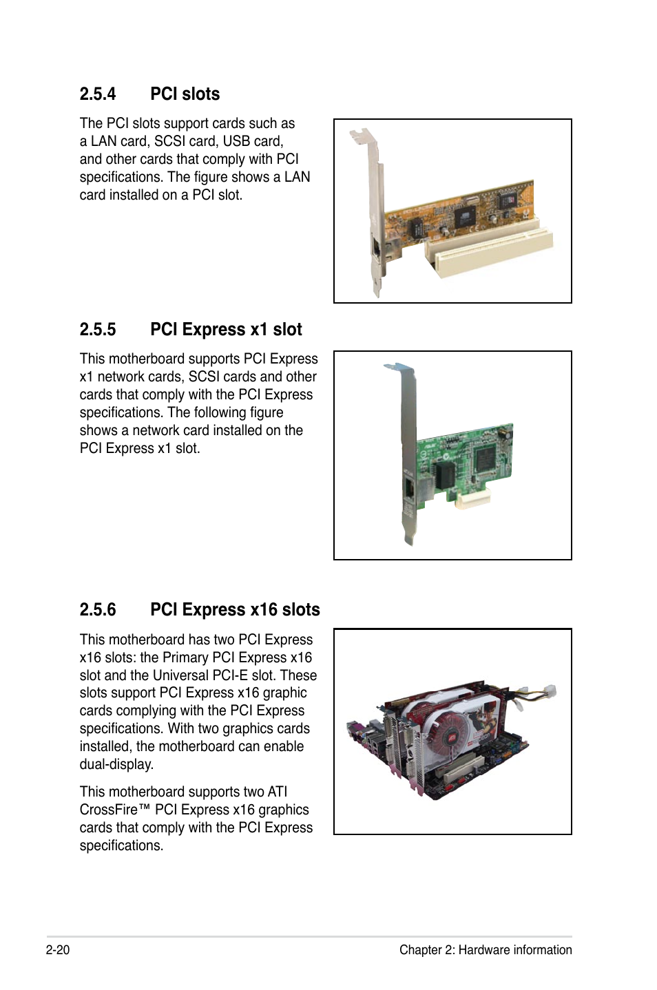 4 pci slots, 5 pci express x1 slot, 6 pci express x16 slots | Asus P5K Premium/WiFi-AP User Manual | Page 46 / 182
