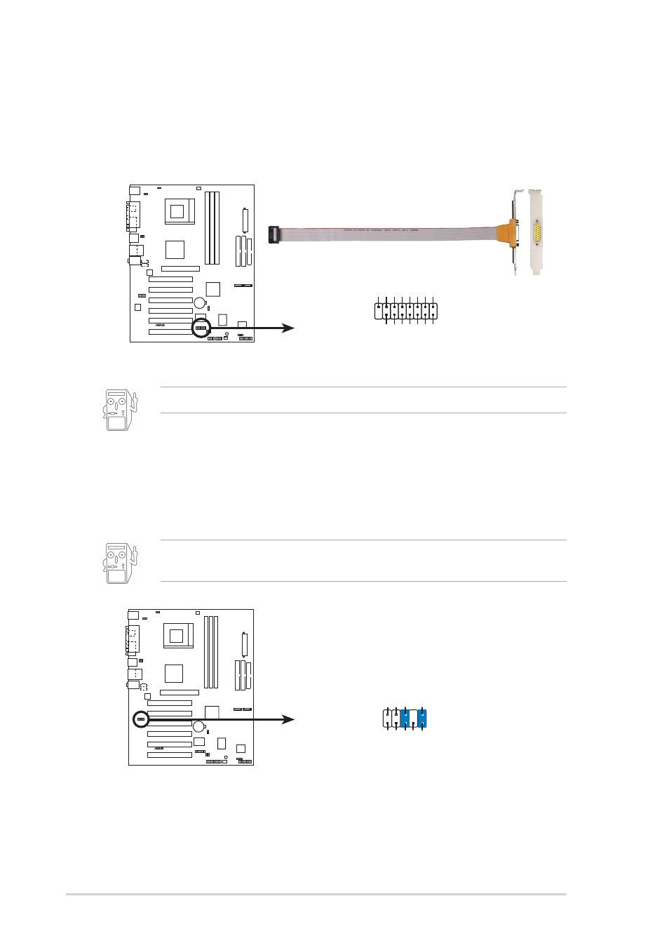 A7v600-x game connector game, A7v600-x front panel audio connector fp_audio, The game/midi module is purchased separately | Asus A7V600-X User Manual | Page 32 / 78