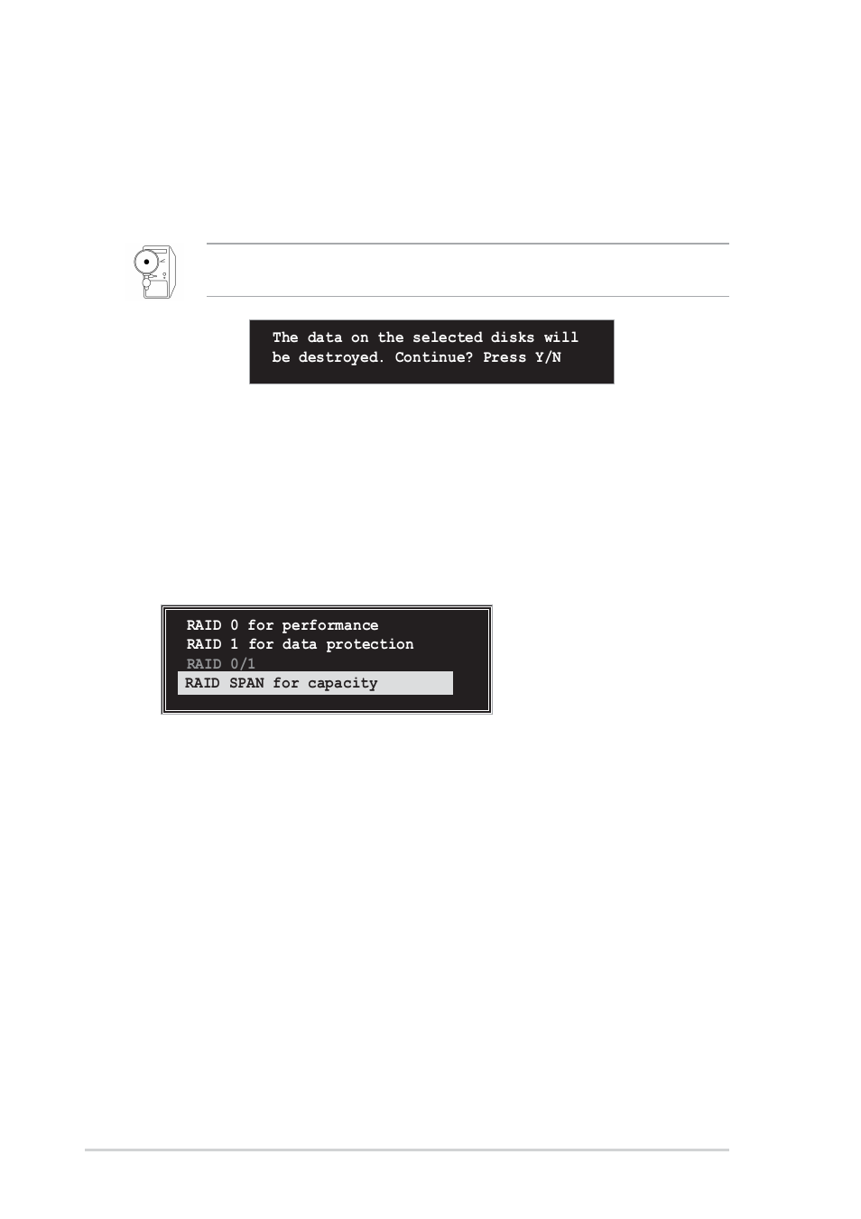 Raid span for capacity | Asus A7V600-X User Manual | Page 76 / 78