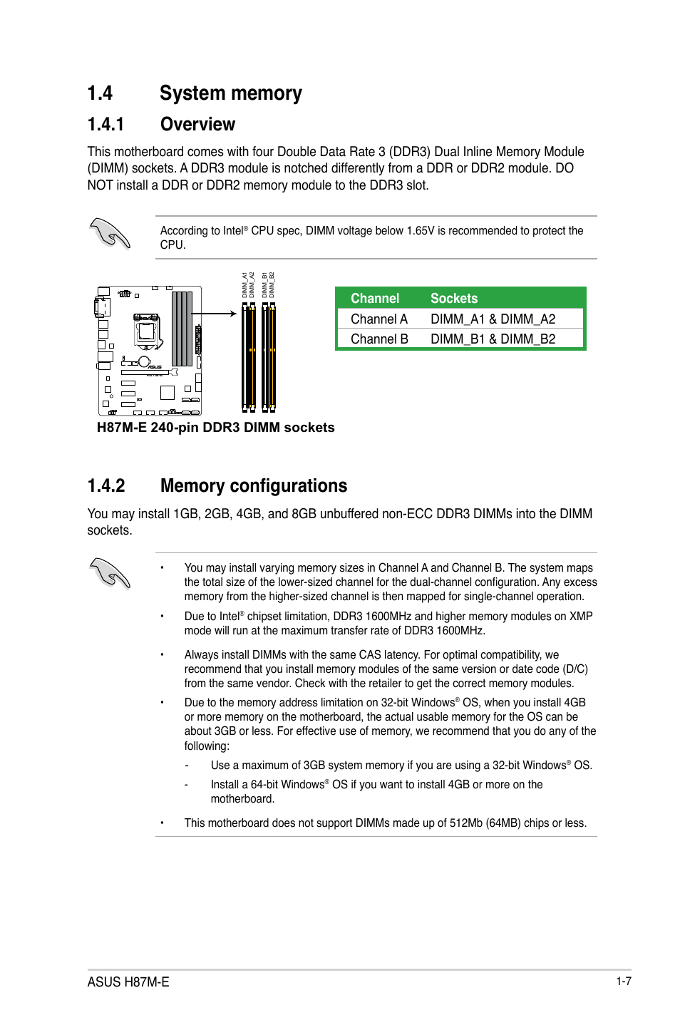 1 overview | Asus H87M-E User Manual | Page 15 / 74