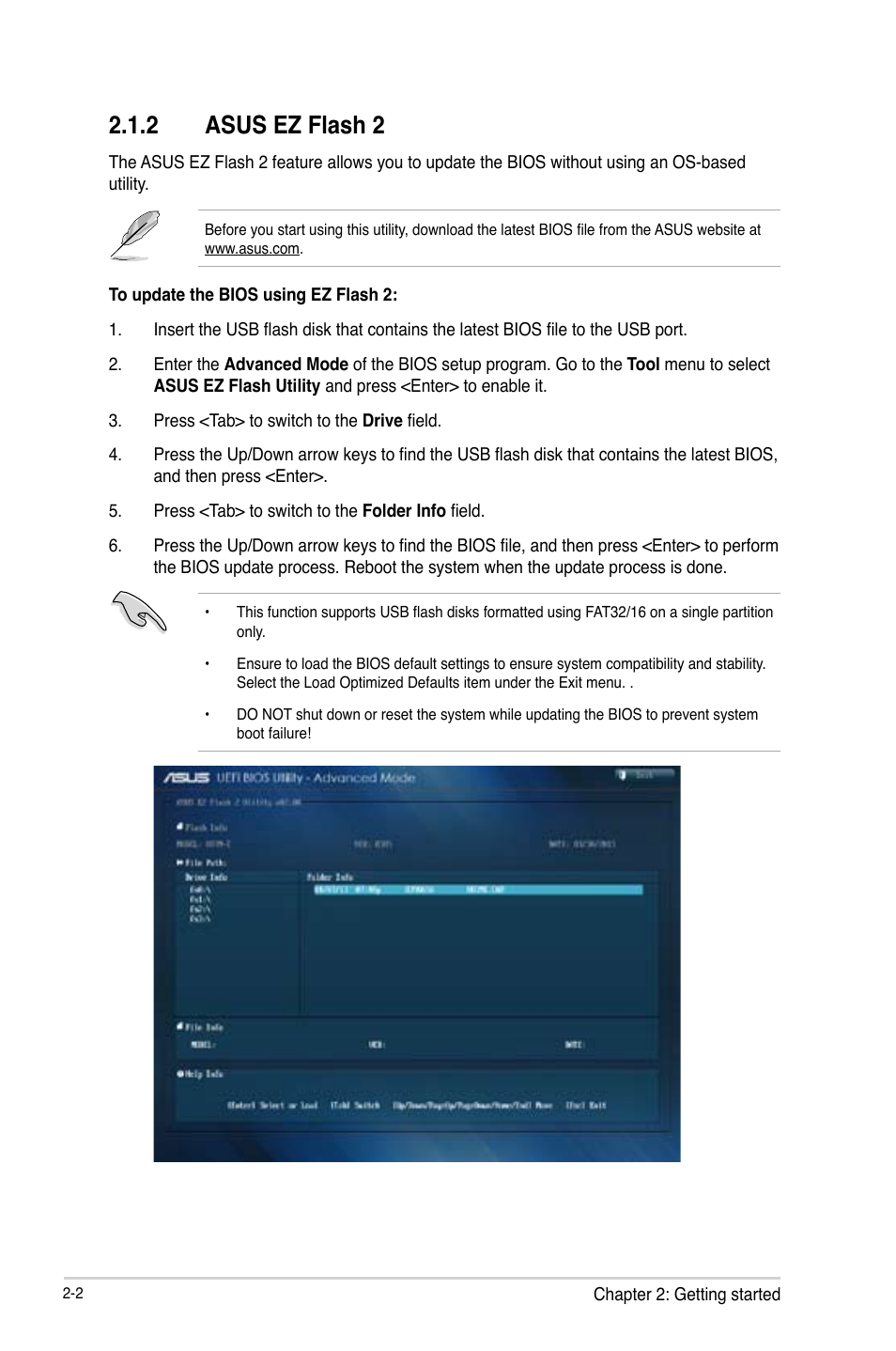 2 asus ez flash 2 | Asus H87M-E User Manual | Page 30 / 74
