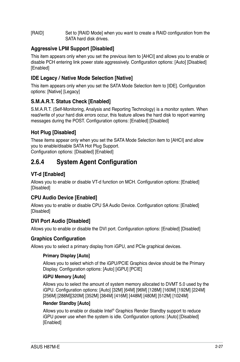 4 system agent configuration | Asus H87M-E User Manual | Page 55 / 74