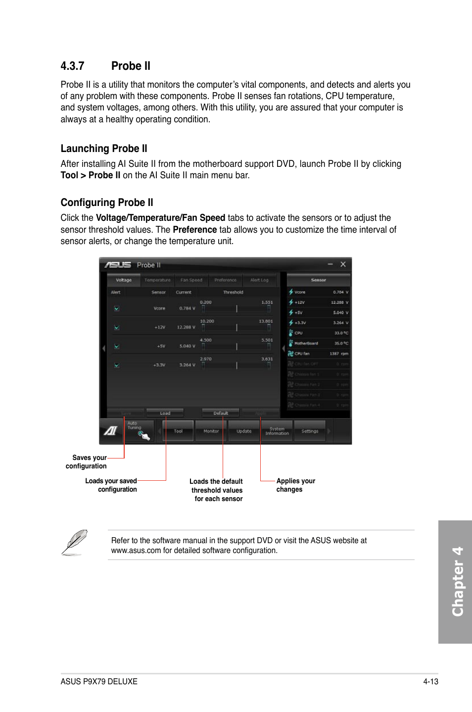 Chapter 4, 7 probe ii | Asus P9X79 DELUXE User Manual | Page 141 / 172