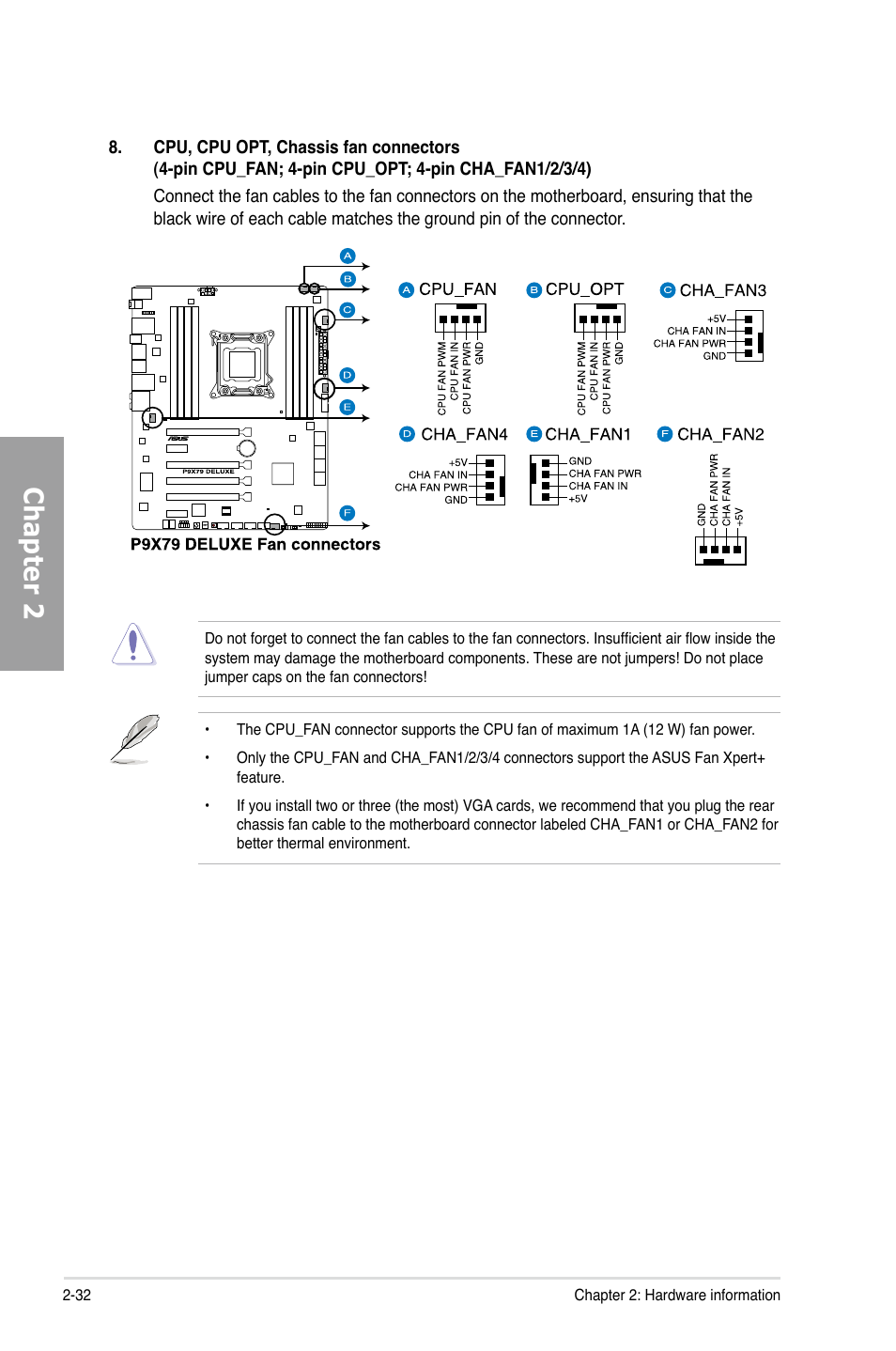 Chapter 2 | Asus P9X79 DELUXE User Manual | Page 52 / 172