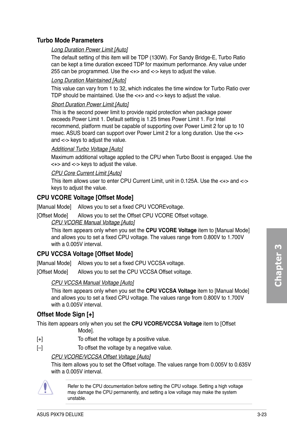 Chapter 3 | Asus P9X79 DELUXE User Manual | Page 97 / 172