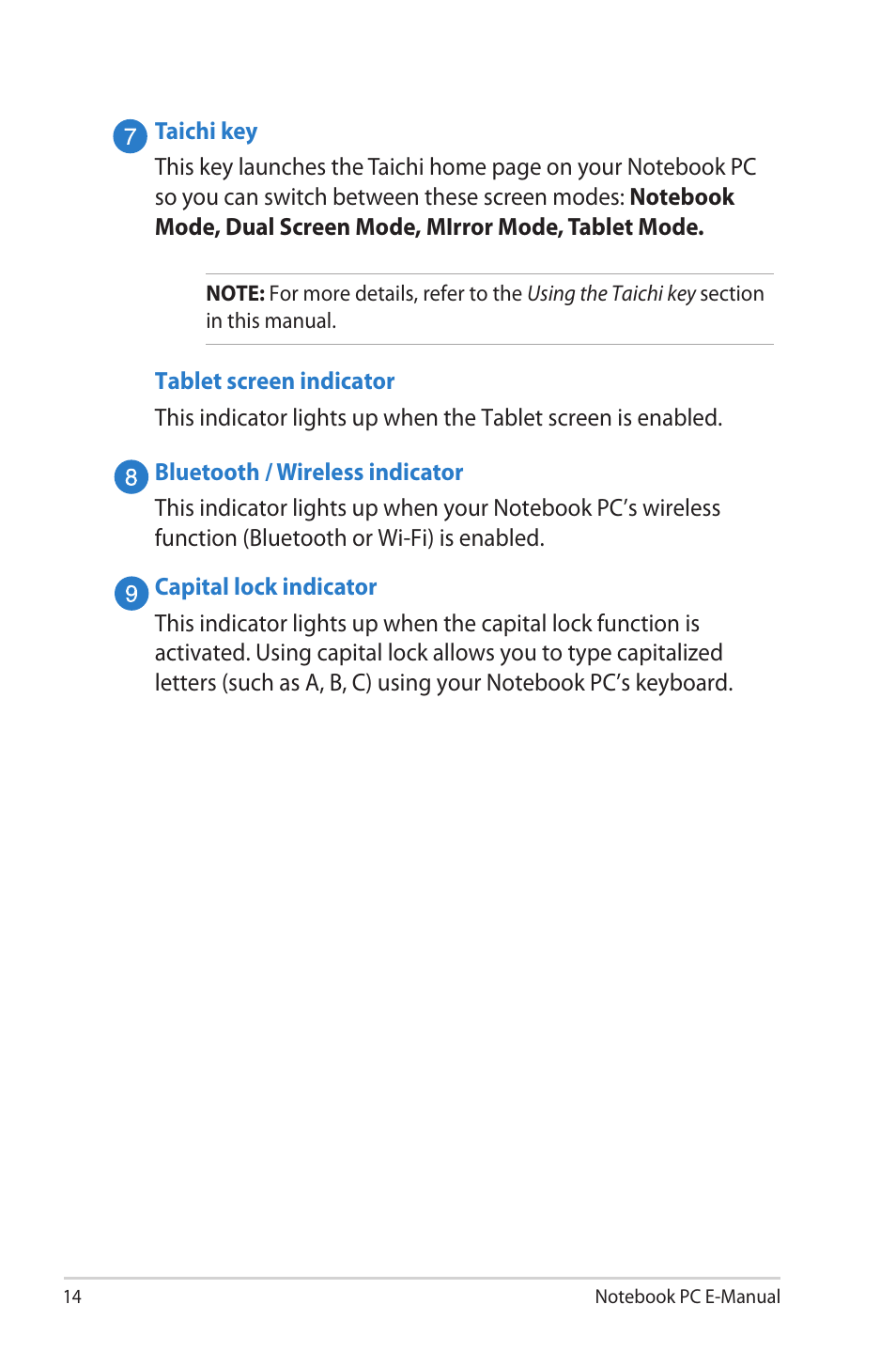 Asus TAICHI31 User Manual | Page 14 / 110