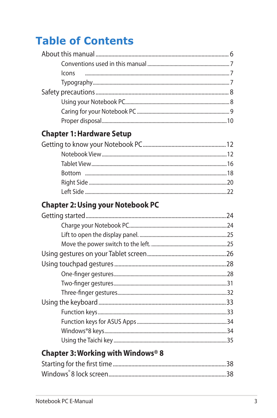 Asus TAICHI31 User Manual | Page 3 / 110