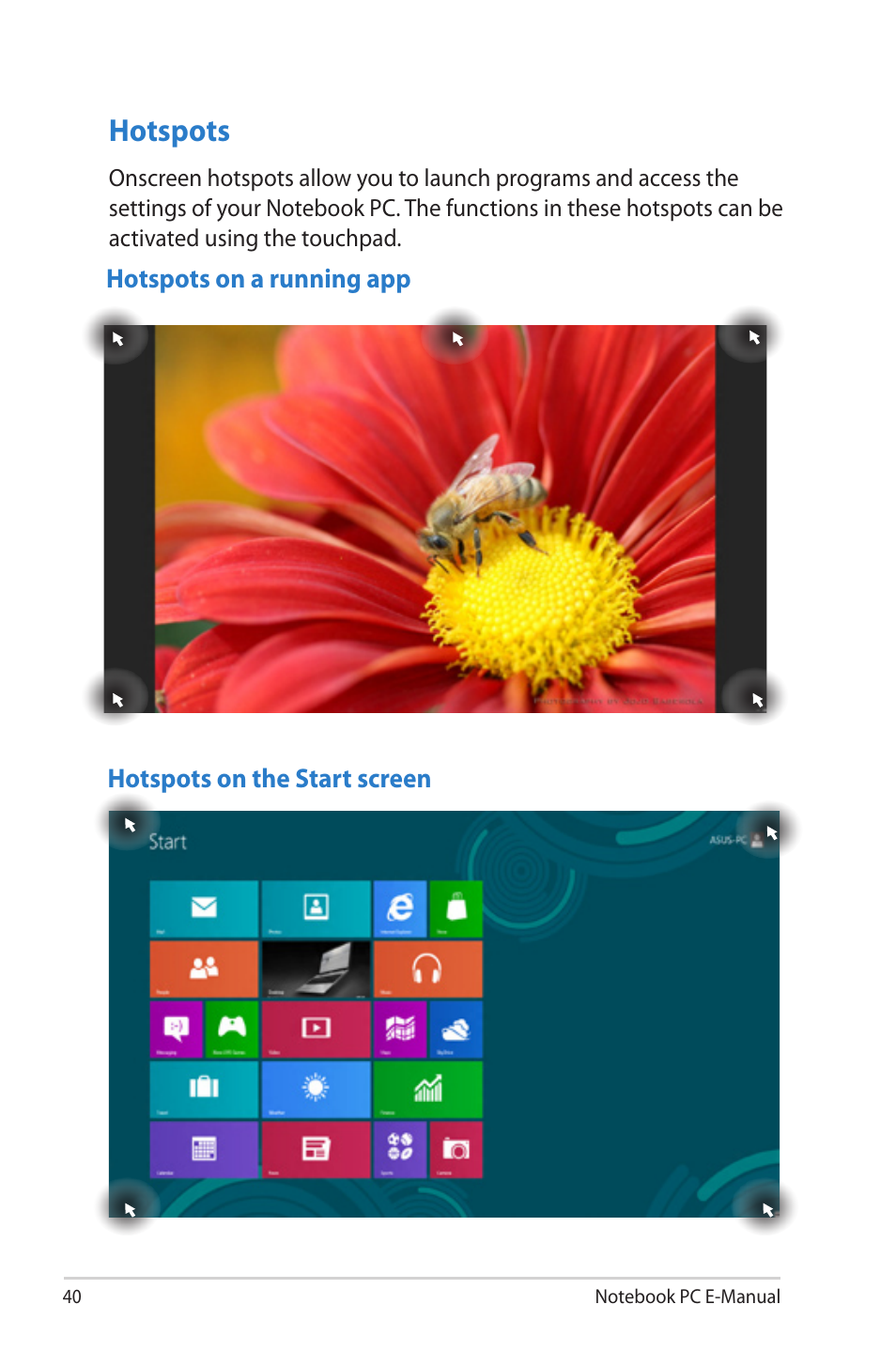 Hotspots | Asus TAICHI31 User Manual | Page 40 / 110