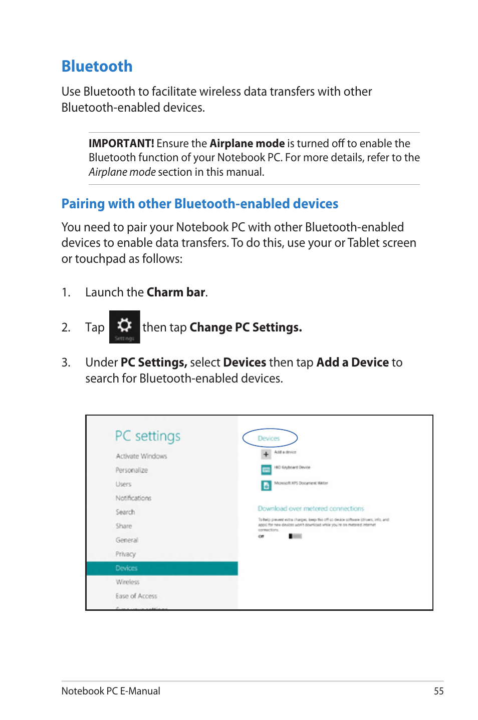 Bluetooth | Asus TAICHI31 User Manual | Page 55 / 110