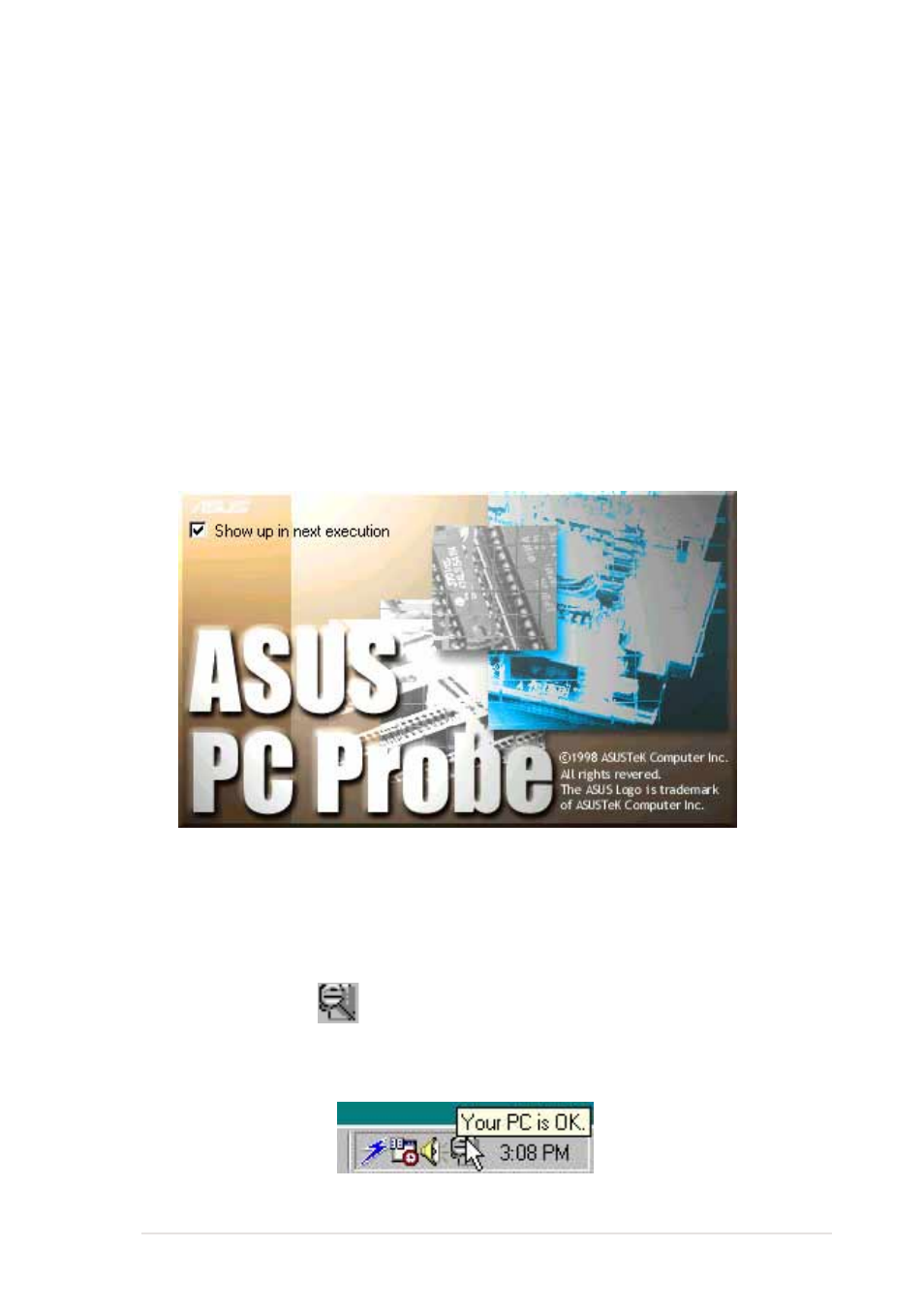 2 asus pc probe | Asus P4BGL-VM User Manual | Page 109 / 130