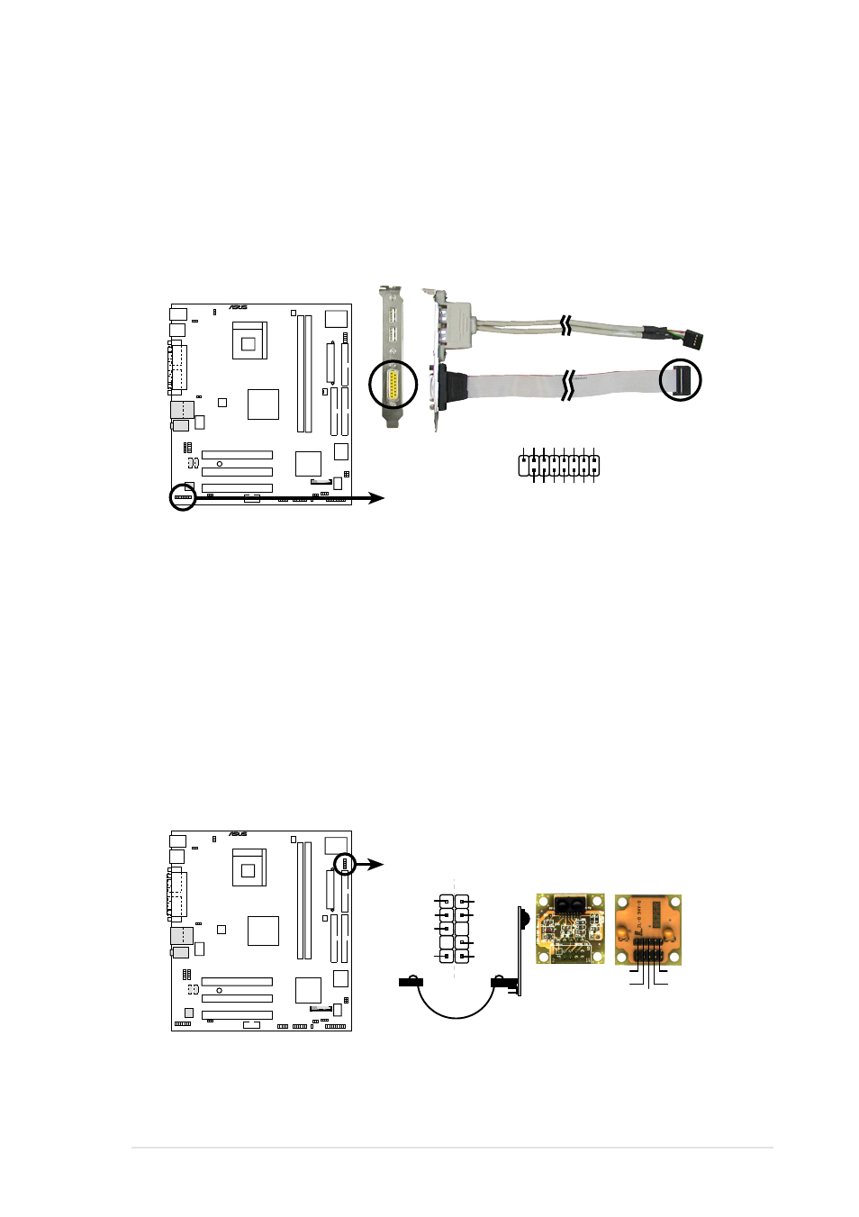 Uart2 use as, P4bgl-vm game connector game, P4bgl-vm infrared module connector | Asus P4BGL-VM User Manual | Page 49 / 130