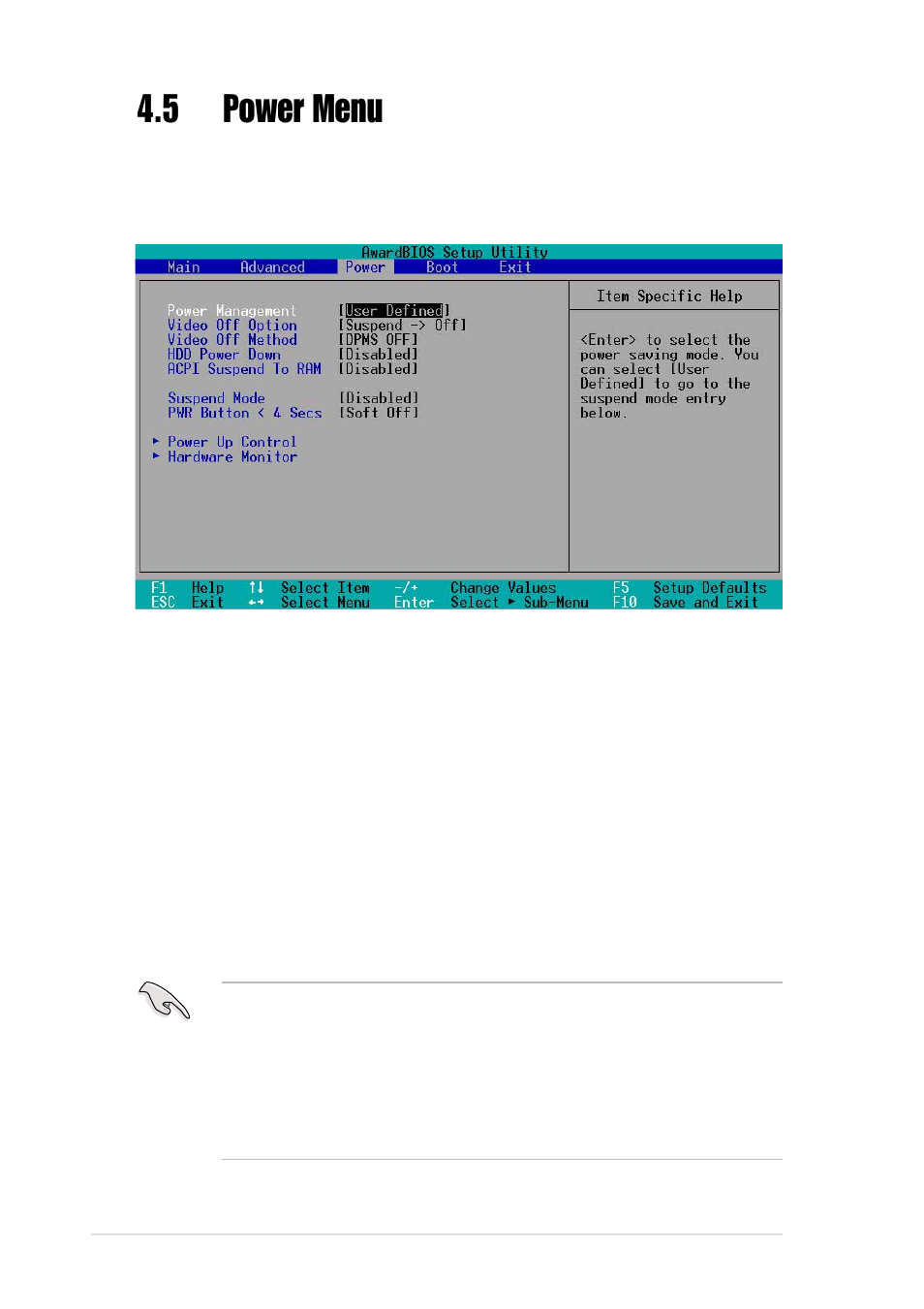 5 power menu | Asus P4BGL-VM User Manual | Page 86 / 130