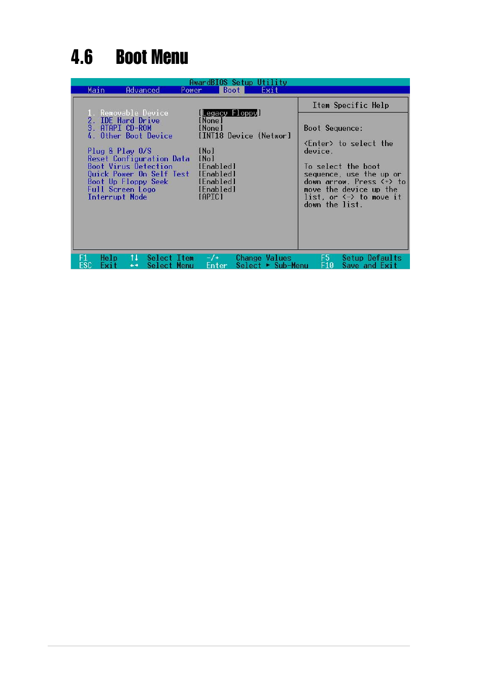 6 boot menu | Asus P4BGL-VM User Manual | Page 92 / 130