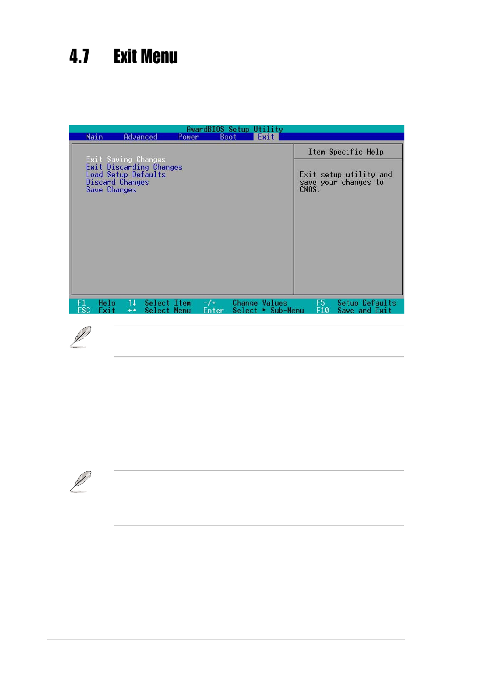 7 exit menu | Asus P4BGL-VM User Manual | Page 94 / 130