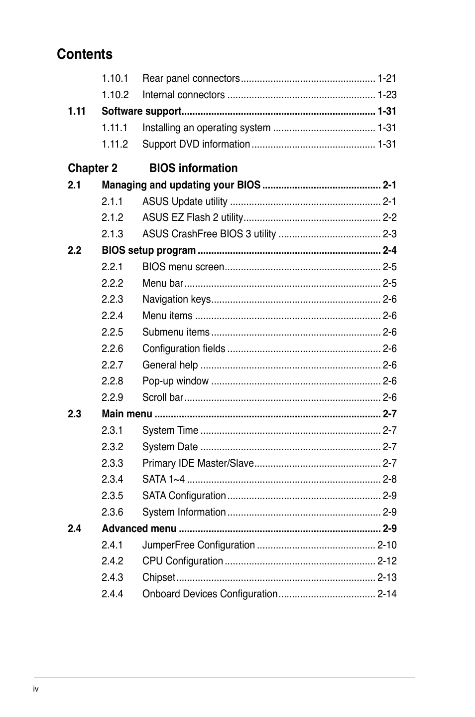 Asus M4A78-AM User Manual | Page 4 / 64